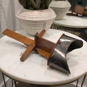 Antique Stereoscope Viewer Wood Metal Victorian 3D OS Brown Scrollwork Eagle